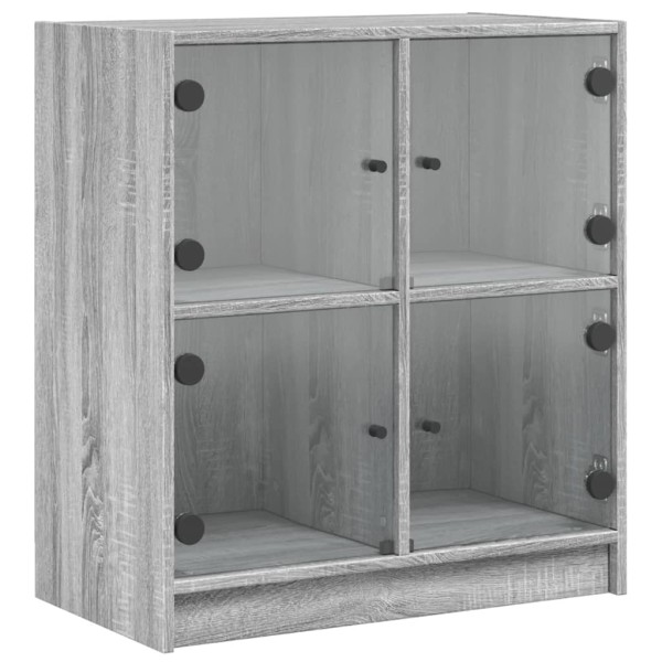 Armario auxiliar puertas de vidrio gris Sonoma 68x37x75,5 cm