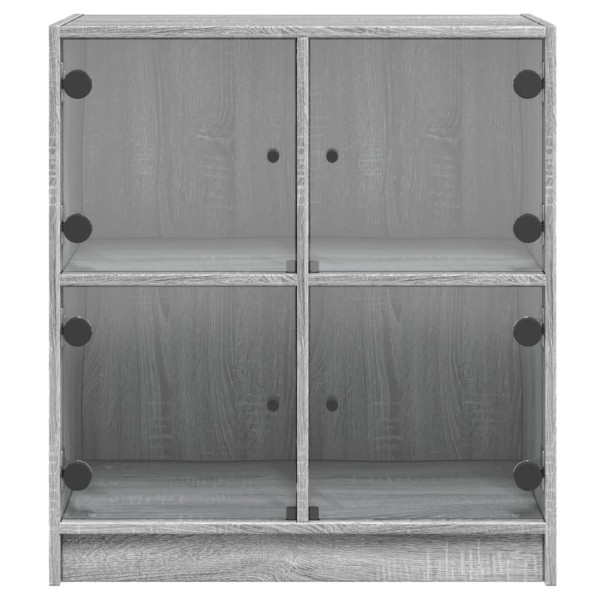 Armario auxiliar puertas de vidrio gris Sonoma 68x37x75,5 cm