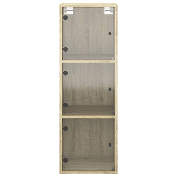 Mueble de pared puertas de vidrio roble Sonoma 35x37x100 cm