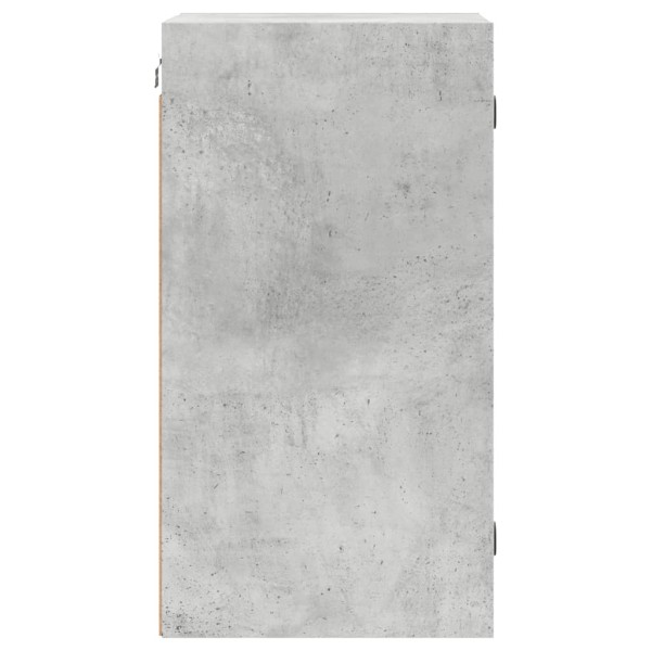 Mueble de pared puertas de vidrio gris hormigón 35x37x68,5 cm