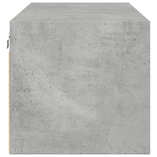 Mueble de pared puertas de vidrio gris hormigón 102x37x35 cm