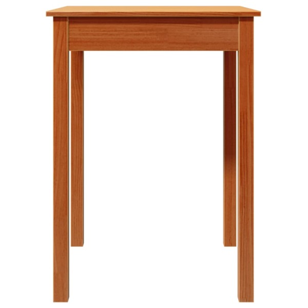 Mesa de comedor madera maciza de pino marrón cera 55x55x75 cm