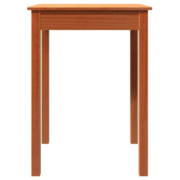 Mesa de comedor madera maciza de pino marrón cera 55x55x75 cm