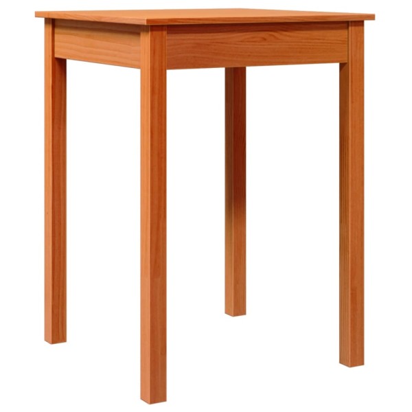 Mesa de comedor madera maciza de pino marrón cera 55x55x75 cm