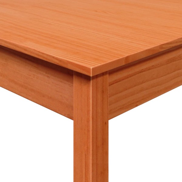 Mesa de comedor madera maciza de pino marrón cera 55x55x75 cm