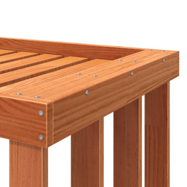 Soporte leña de exterior madera pino marrón cera 109x52x106 cm