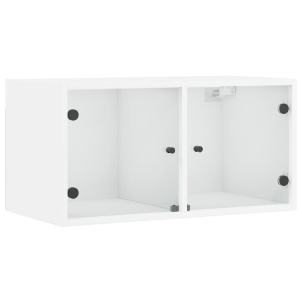 Mueble pared con puertas de vidrio 2 uds blanco 68,5x37x35 cm