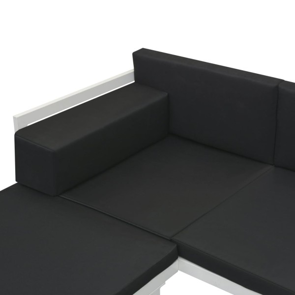 Set de muebles de jardín 5 piezas textilene aluminio negro