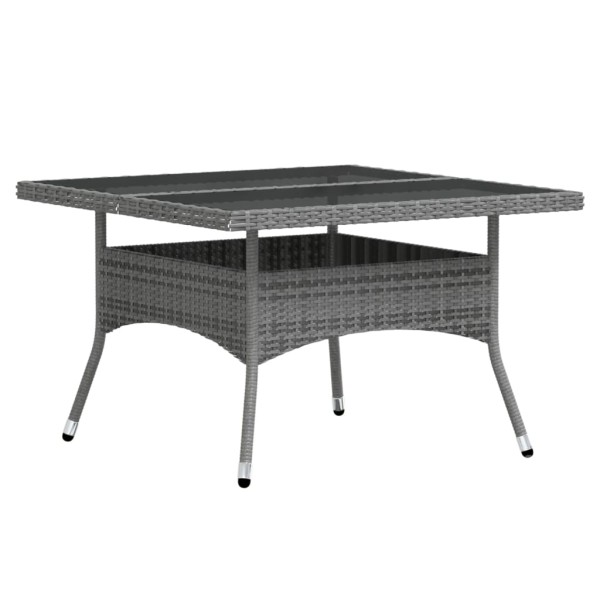 Set comedor jardín 5 pzas ratán sintético vidrio templado gris