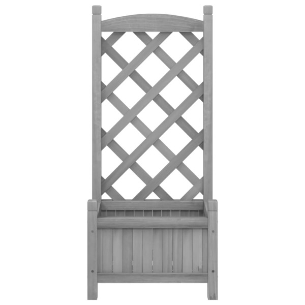 Jardinera con enrejado madera maciza de abeto gris