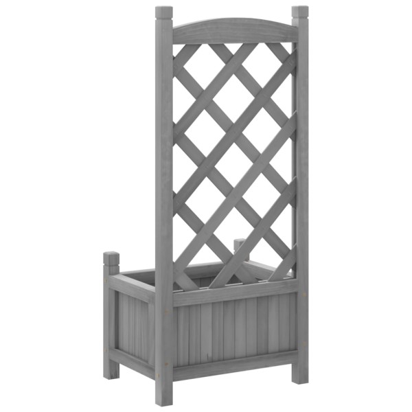 Jardinera con enrejado madera maciza de abeto gris