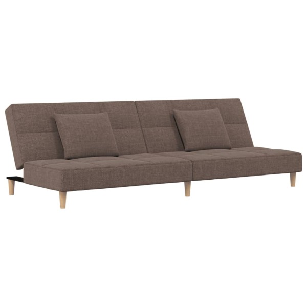 Sofá cama de 2 plazas con dos almohadas tela gris taupe