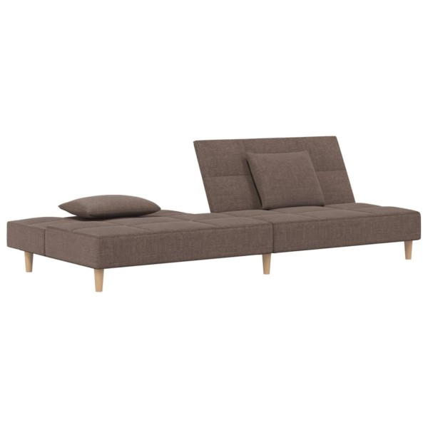 Sofá cama de 2 plazas con dos almohadas tela gris taupe