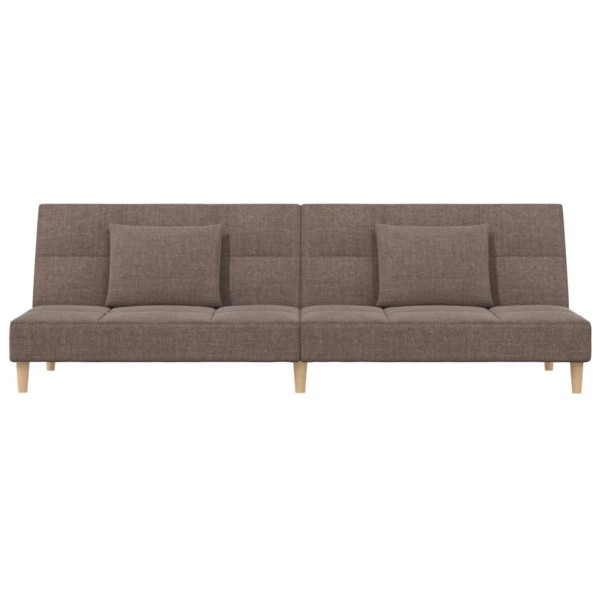 Sofá cama de 2 plazas con dos almohadas tela gris taupe