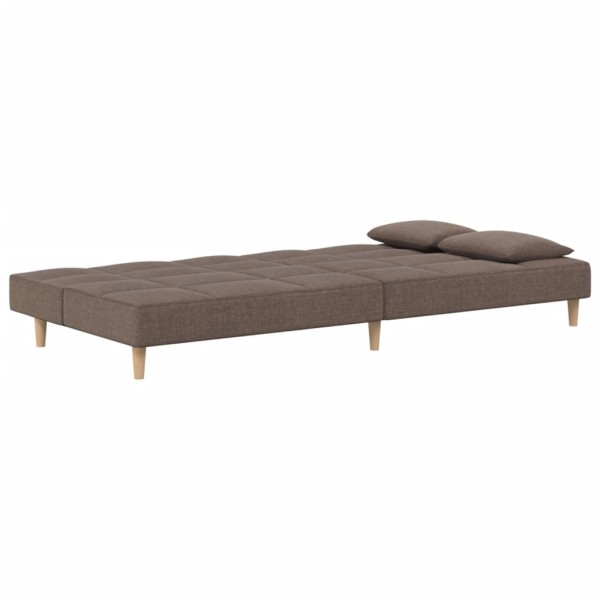 Sofá cama de 2 plazas con dos almohadas tela gris taupe