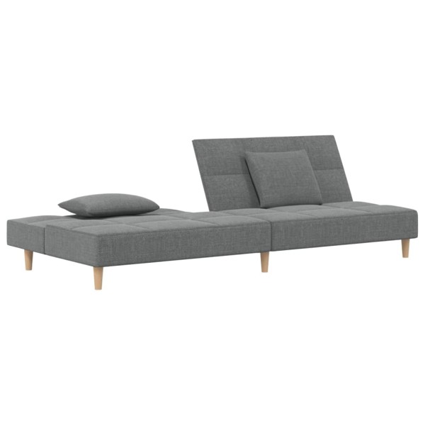 Sofá cama de 2 plazas con dos almohadas tela gris oscuro