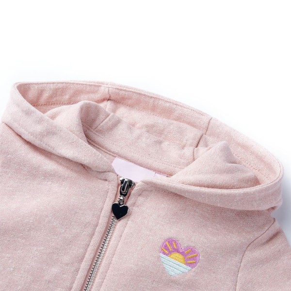 Sudadera de niños con capucha y cremallera rosa claro mezcla 140