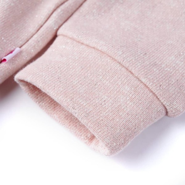 Sudadera de niños con capucha y cremallera rosa claro mezcla 140