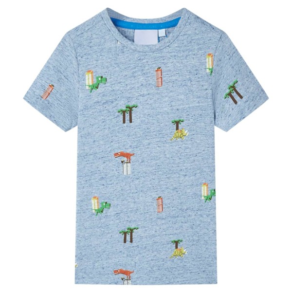 Camiseta de niños azul mélange 140