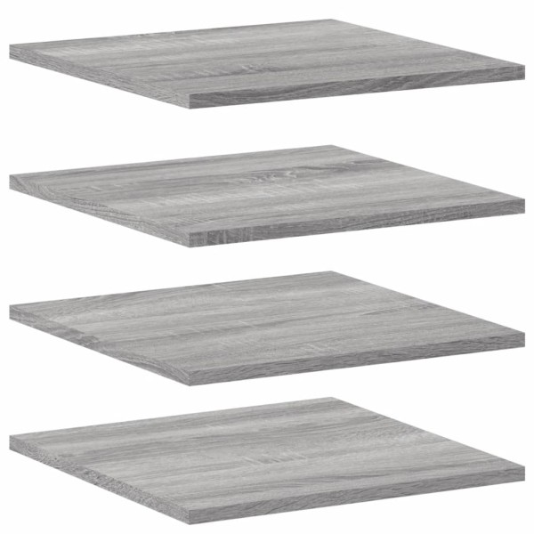 Estantes pared 4 uds madera ingeniería gris Sonoma 40x40x1,5 cm