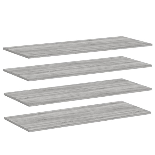 Estantes pared 4 uds madera ingeniería gris Sonoma 100x40x1,5cm