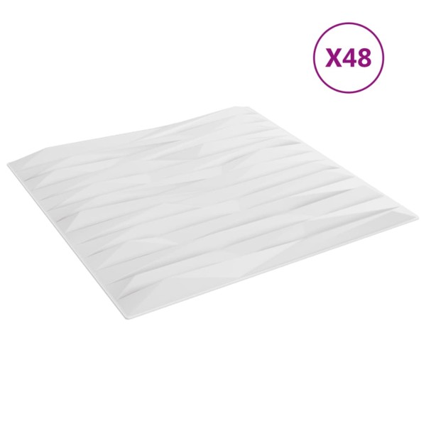 Paneles de pared 48 uds EPS piedra blanco 50x50 cm 12 m²