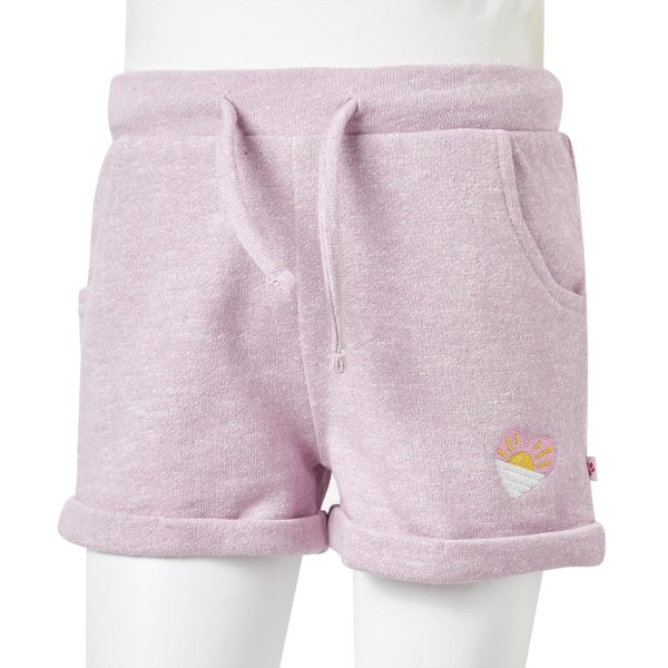 Pantalones cortos infantiles con cordón color lila mixto 92