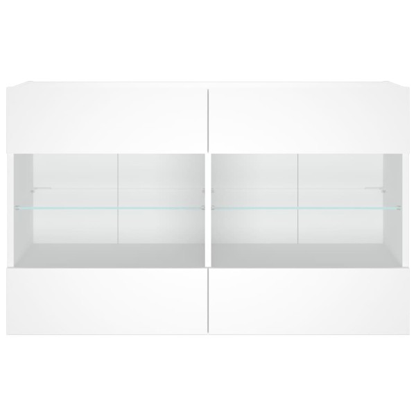 Mueble de TV de pared con luces LED blanco 98,5x30x60,5 cm