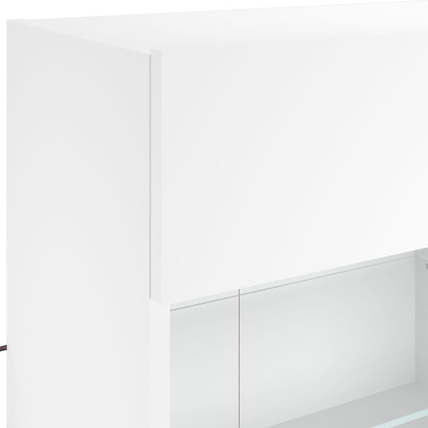 Mueble de TV de pared con luces LED blanco 98,5x30x60,5 cm