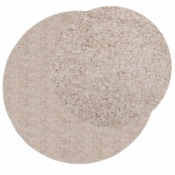 Alfombra peluda de pelo largo moderna PAMPLONA beige Ø 80 cm