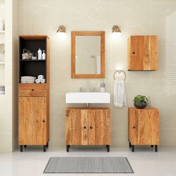 Armario de baño de pared madera maciza de acacia 38x33x48 cm