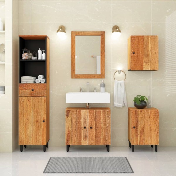 Mueble de baño madera maciza de acacia 38x33x160 cm