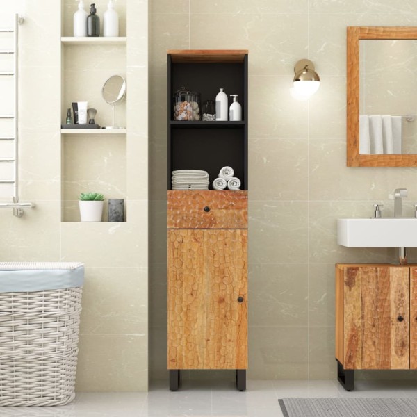 Mueble de baño madera maciza de acacia 38x33x160 cm