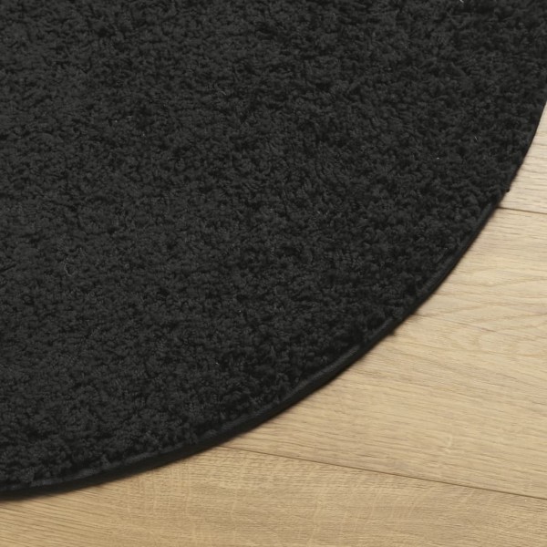 Alfombra peluda de pelo largo moderna PAMPLONA negro Ø 120 cm