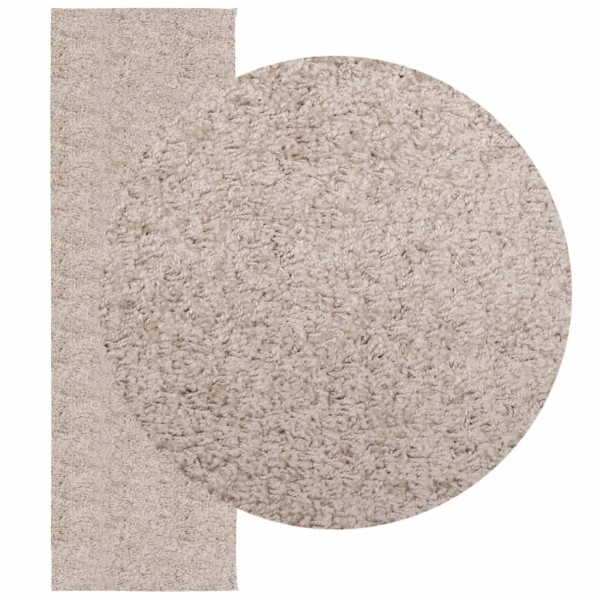 Alfombra peluda de pelo largo moderna PAMPLONA beige 80x250 cm