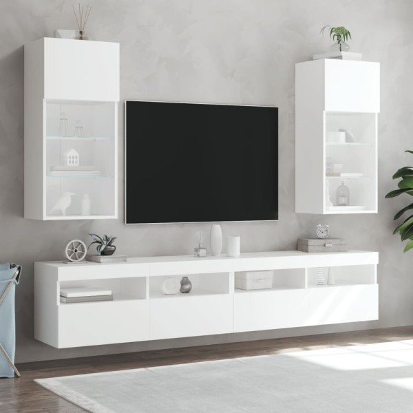 Mueble para TV con luces LED blanco 40,5x30x90 cm