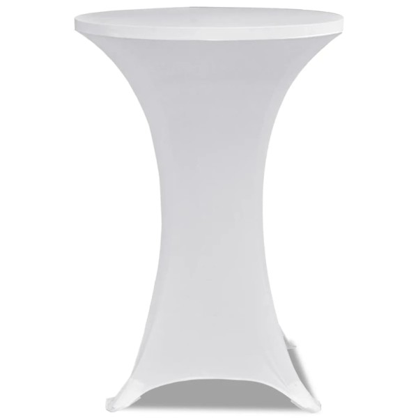 2 Manteles blancos ajustados para mesa de pie - 80 cm diámetro