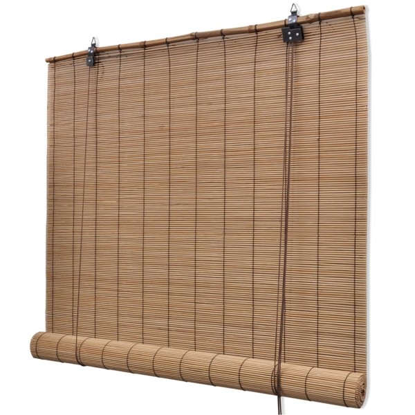 Persiana enrollable de bambú marrón 80x220 cm