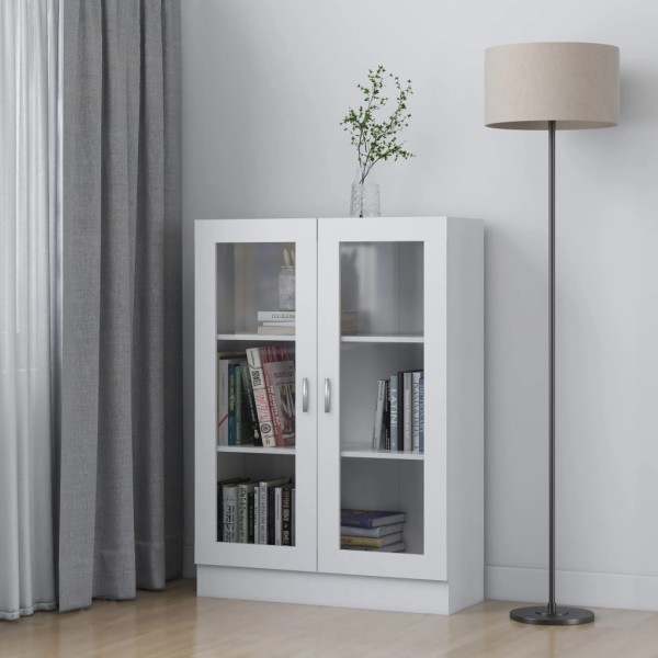 Vitrina de madera contrachapada blanco 82,5x30,5x115 cm