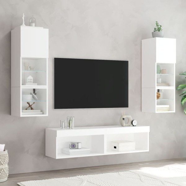 Mueble para TV con luces LED blanco 60x30x30 cm