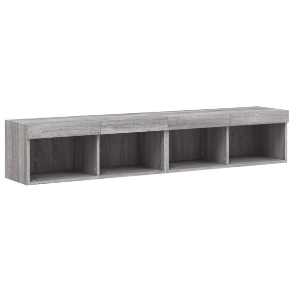 Mueble de TV con luces LED gris Sonoma 80x30x30 cm