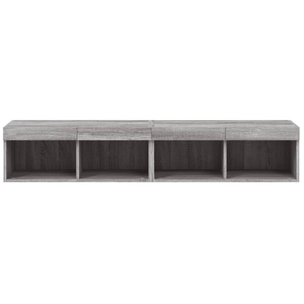 Mueble de TV con luces LED gris Sonoma 80x30x30 cm