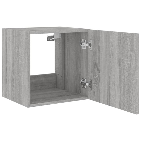 Mueble de TV de pared con luces LED gris Sonoma 40,5x35x40 cm