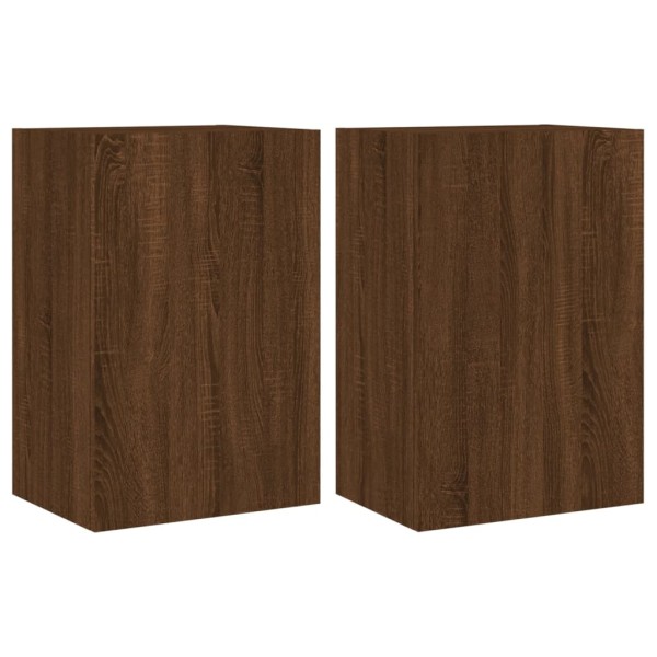 Muebles de TV de pared 2 uds madera marrón roble 40,5x30x60 cm