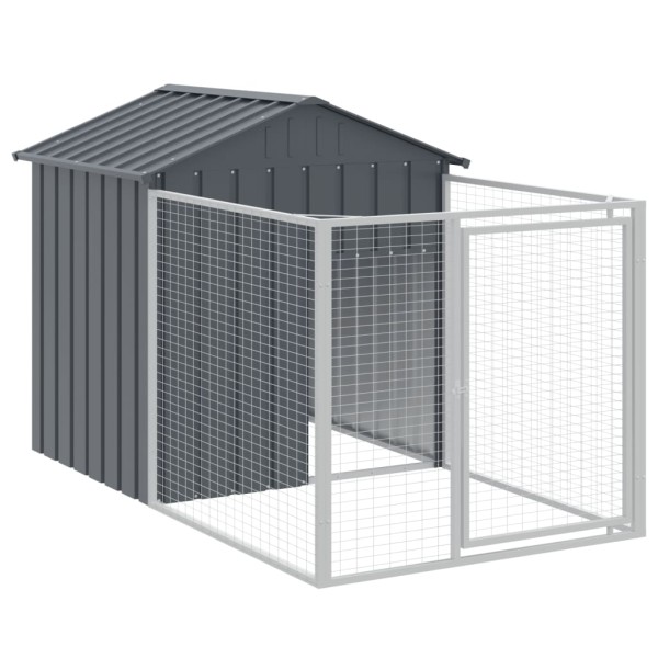 Caseta perros con tejado acero galvanizado gris 117x813x123 cm