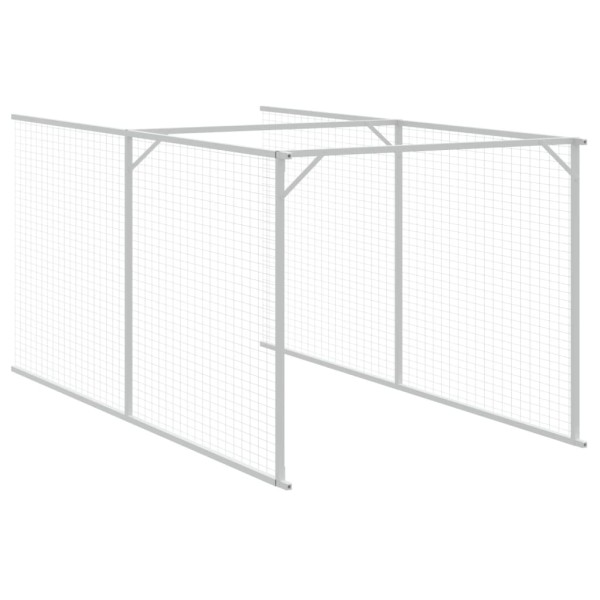 Caseta perros con tejado acero galvanizado gris 117x813x123 cm