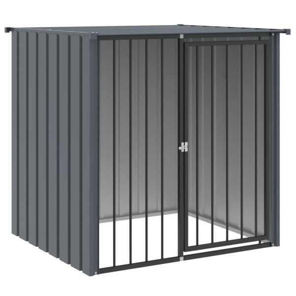 Caseta perros con tejado acero galvanizado negro 110x103x109 cm