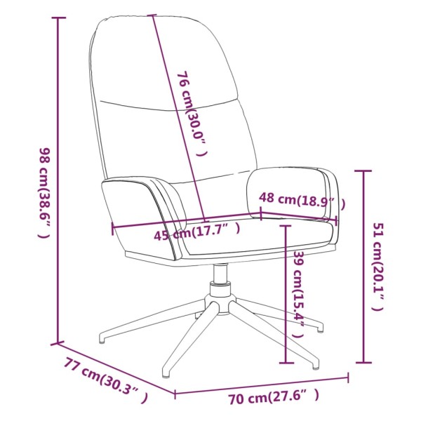 Sillón de relax de piel de ante sintético gris taupé