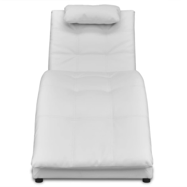 Diván con almohada de cuero sintético blanco