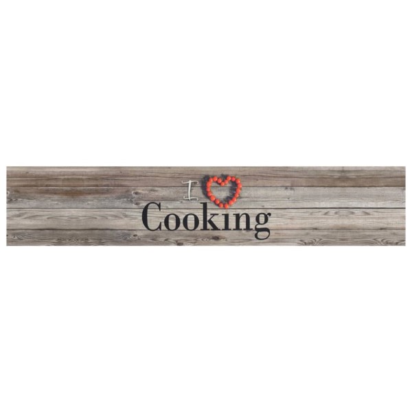 Alfombra de cocina lavable terciopelo Cooking gris 60x300 cm